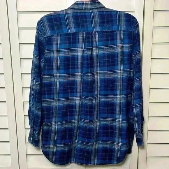 Lauren Ralph Lauren Plaid Button Down Cotton Twill Top Size Small - Picture 8 of 9